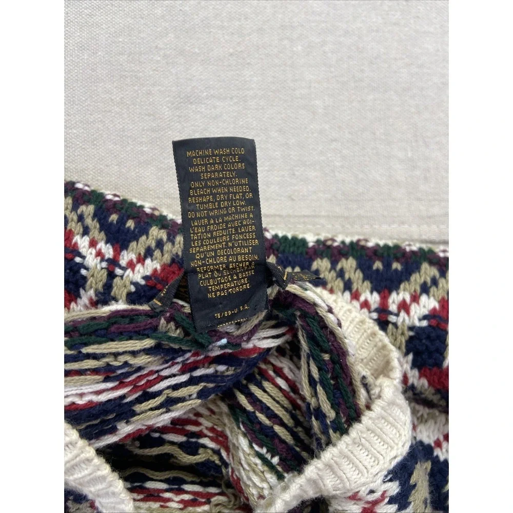 Vintage Eddie Bauer Sweater Womens L Striped Pullover‎ Fair Isle Crewneck 90s